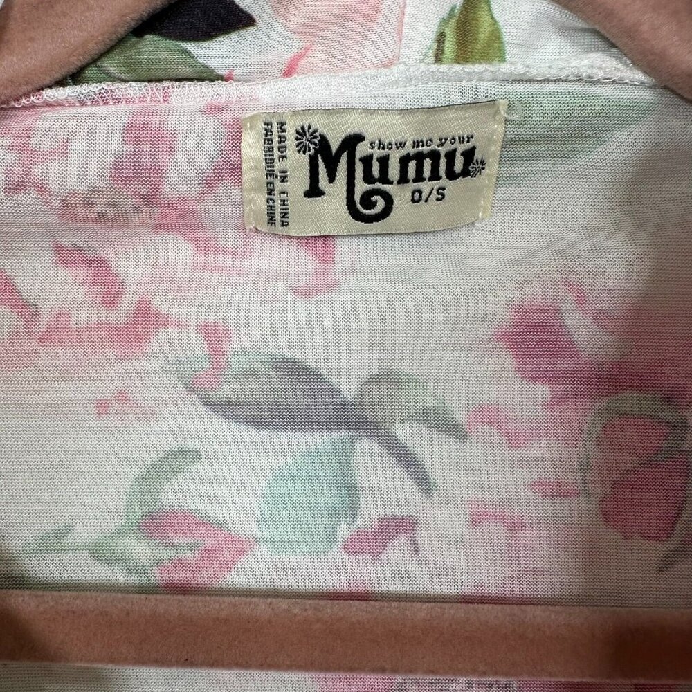 Show Me Your Mumu Womens One Size Floral Robe White Pink Belted Lightweight - Picture 4 of 8